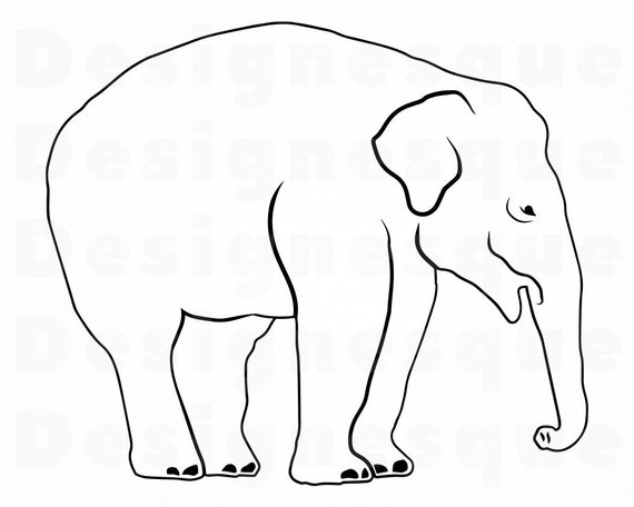 Download Elephant Outline 5 Svg Elephant Svg Elephant Clipart Elephant Files For Cricut Elephant Cut Files For Silhouette Elephant Dxf Png Eps