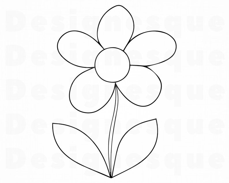 Download Daisy Flower Outline SVG Daisy Flower Clipart Daisy Flower | Etsy