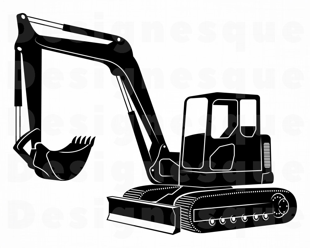 Excavator 4 SVG Heavy Equipment Excavator Clipart Etsy