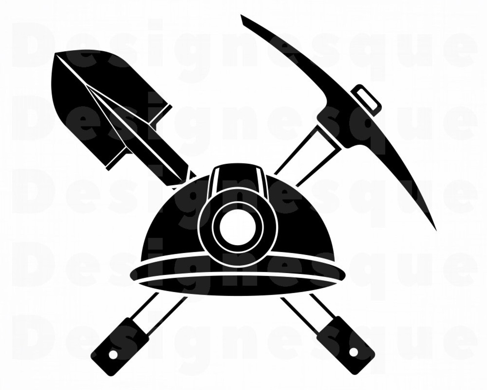 Шахтерская каска с фонарем рисунок