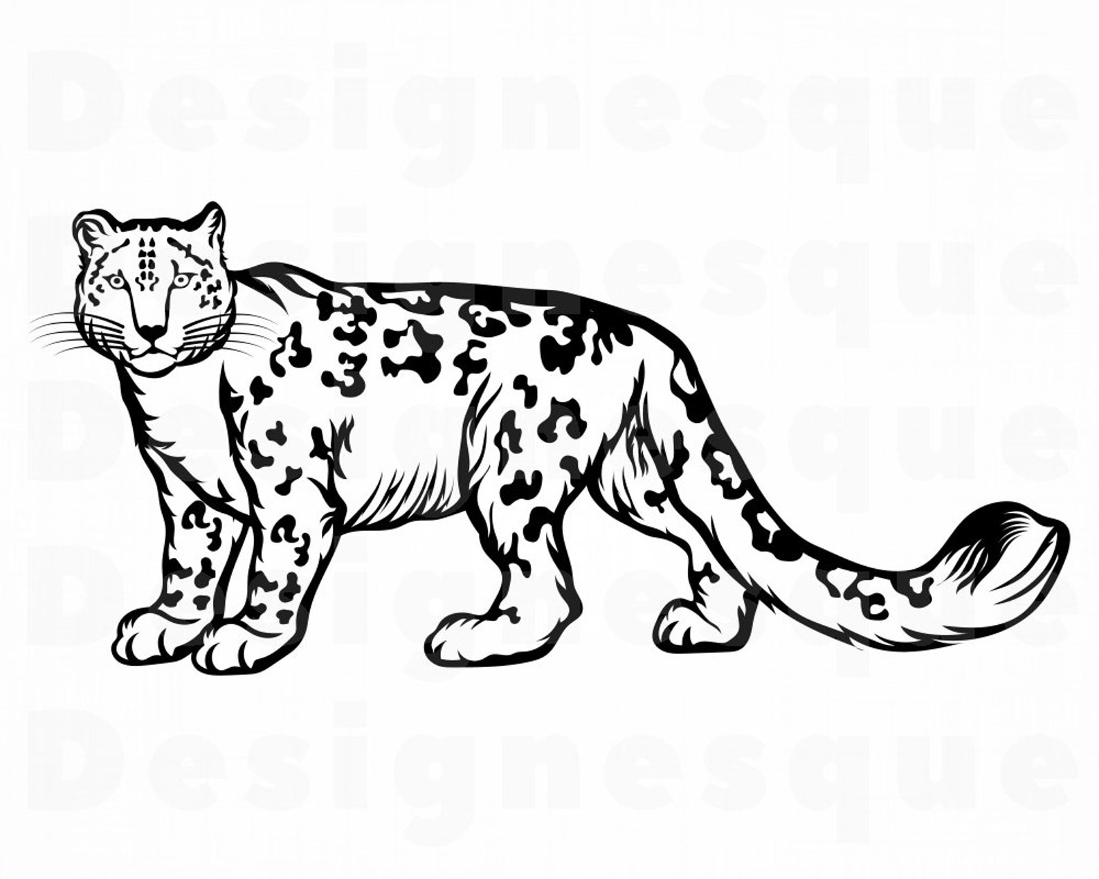 Snow Leopard SVG Snow Leopard Clipart Snow Leopard Files for | Etsy
