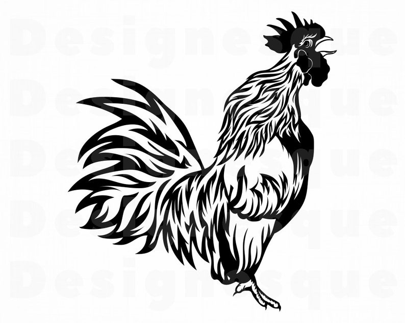 Download Crowing Rooster 4 SVG Rooster Svg Farm Svg Rooster | Etsy
