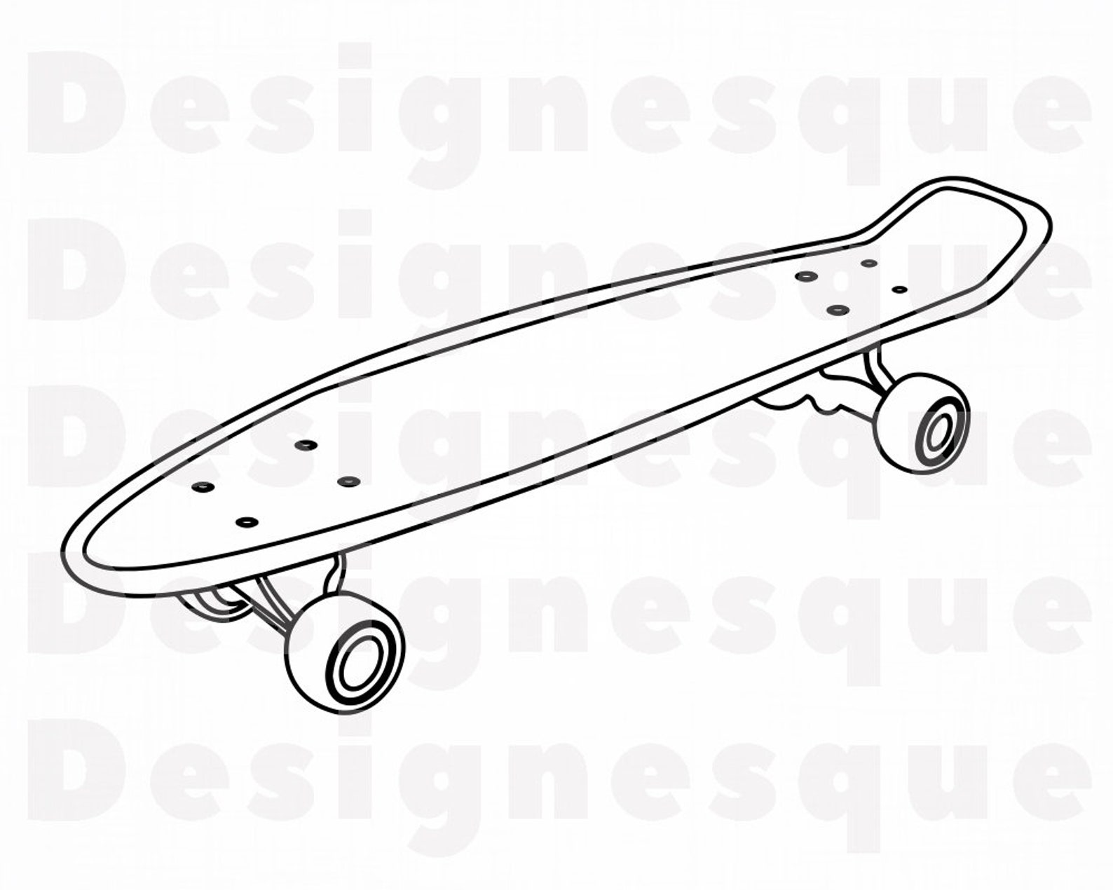 Skateboard Outline SVG Skateboarding Svg Skateboard Clipart Etsy