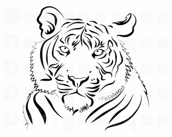 Download Tiger Outline Svg Cut Files