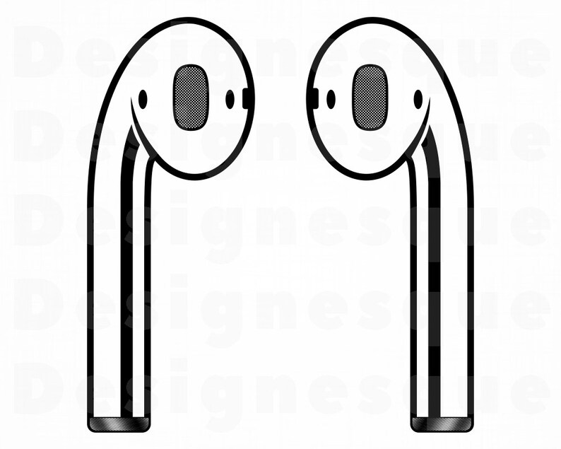 Wireless Earbuds Outline SVG Headphones Svg Bluetooth Svg Etsy