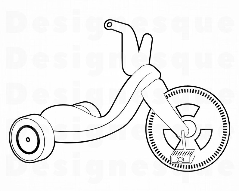 Tricycle Outline 2 SVG Tricycle Svg Kids Bicycle Trike Etsy