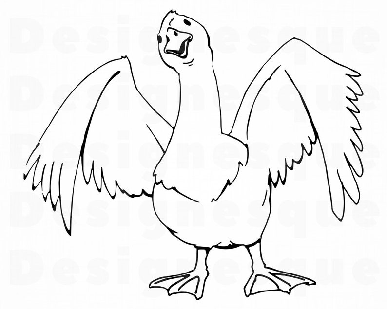 Goose Outline SVG Geese Svg Goose Clipart Goose Files for | Etsy