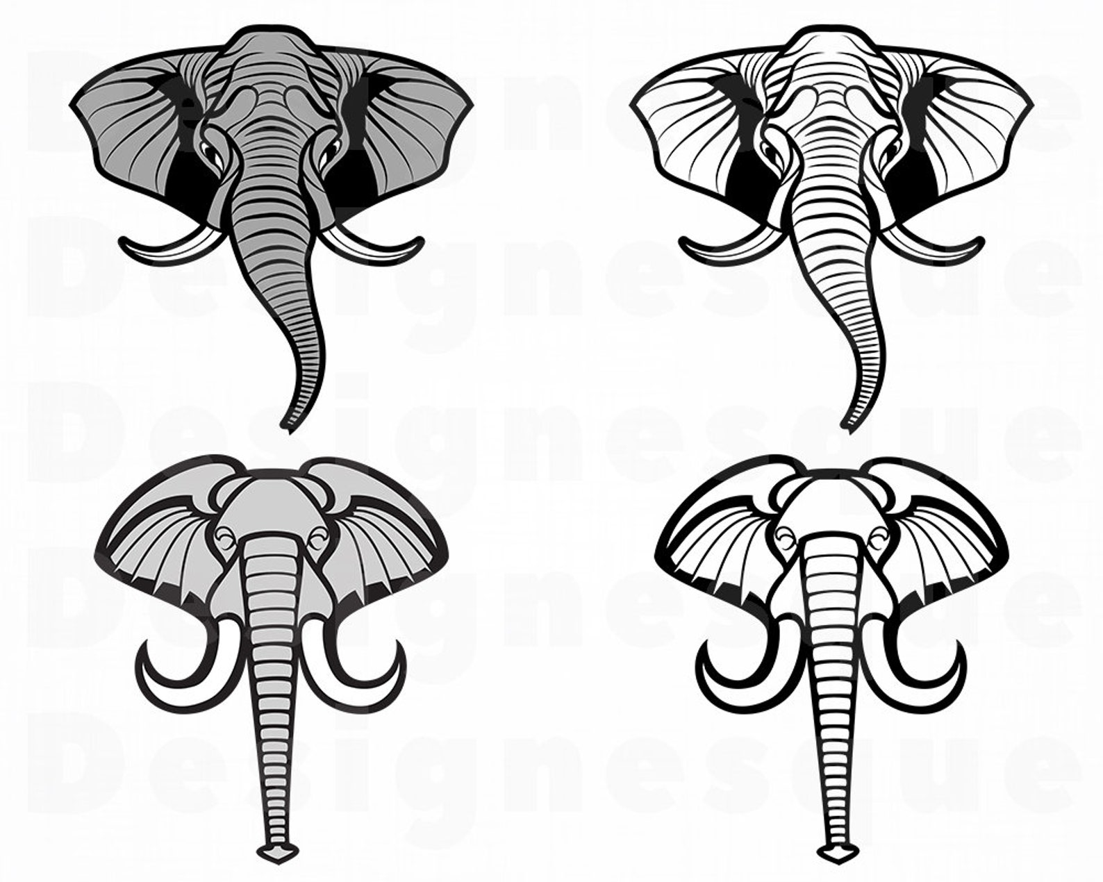 Elephant Head SVG Elephant SVG Elephant Head Clipart | Etsy