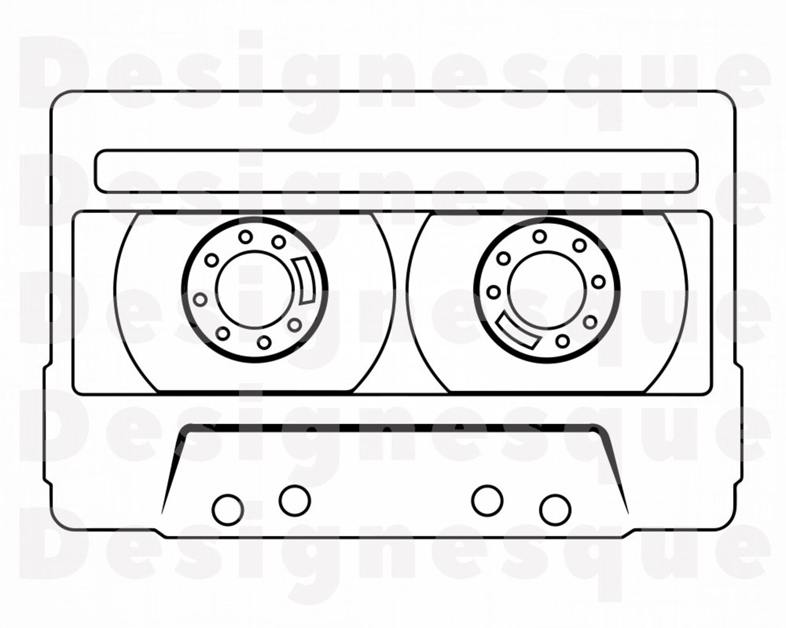 Cassette Tape Outline 3 SVG Audio Cassette Svg Audio Tape Etsy