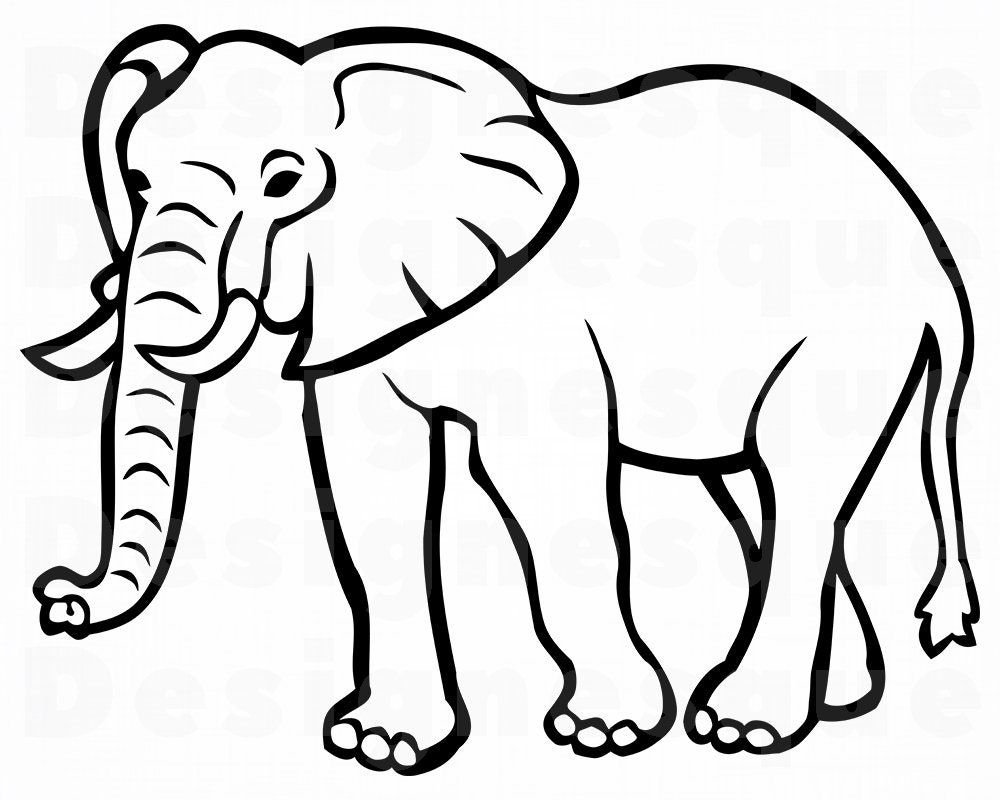 Download Elephant Outline SVG Elephant SVG Elephant Outline Clipart | Etsy