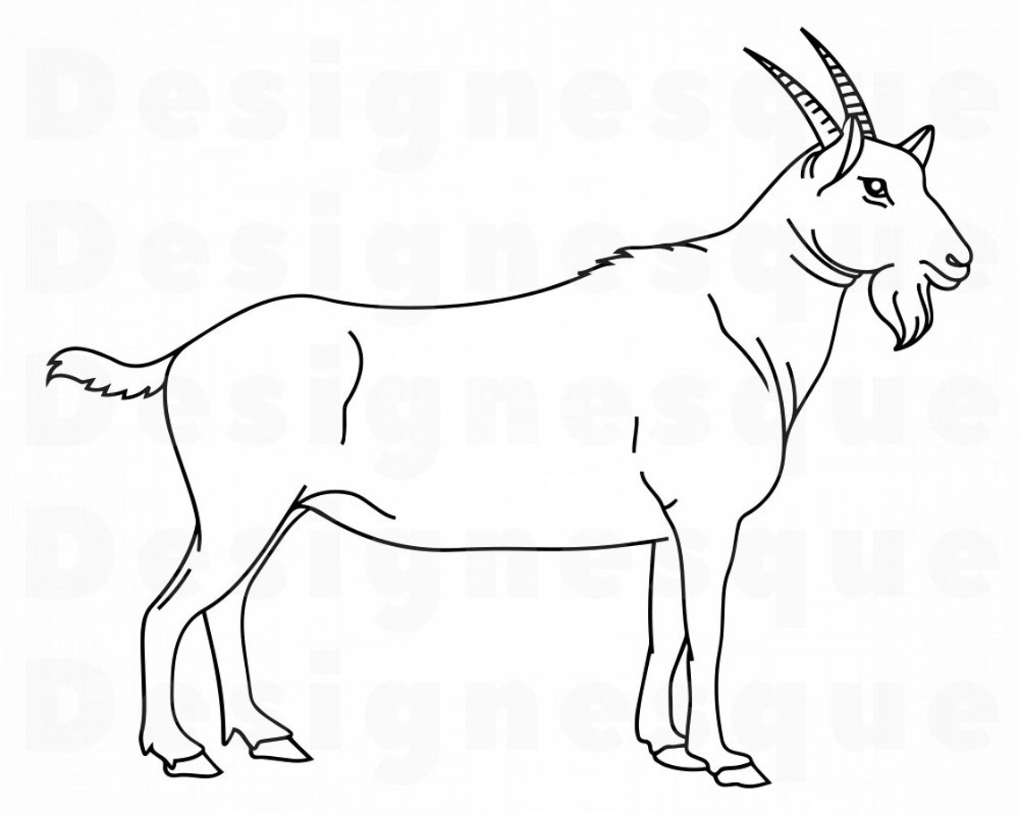 Goat Outline SVG Farm Animals Svg Goat Clipart Goat Files Etsy