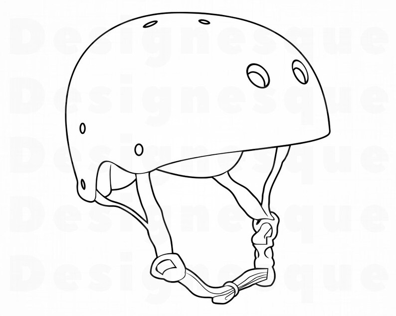 Skateboarding Helmet Outline SVG Skateboarding Svg Etsy
