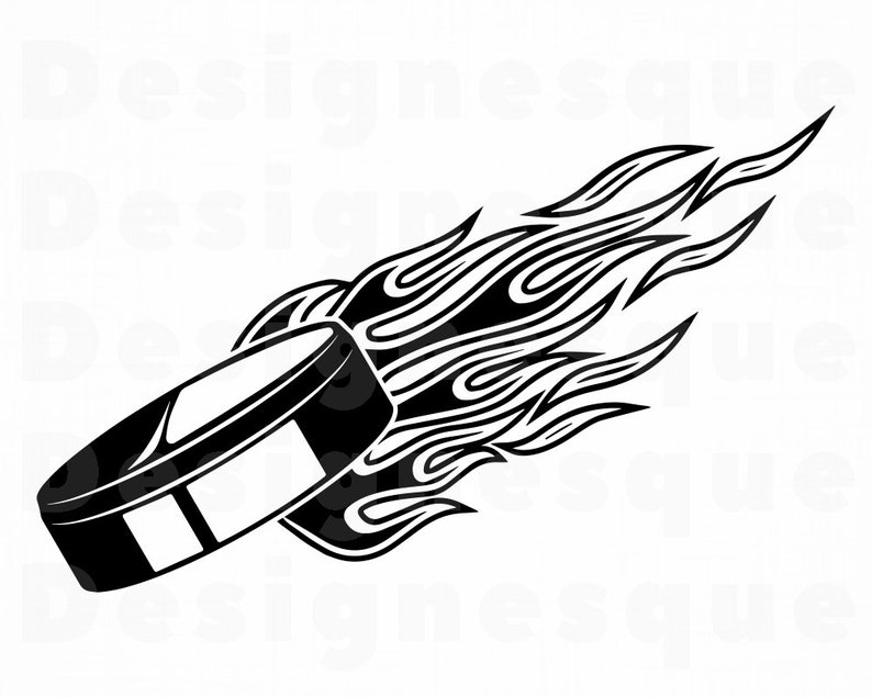 Flaming Hockey Puck 2 SVG Hockey Svg Hockey Clipart Hockey Etsy