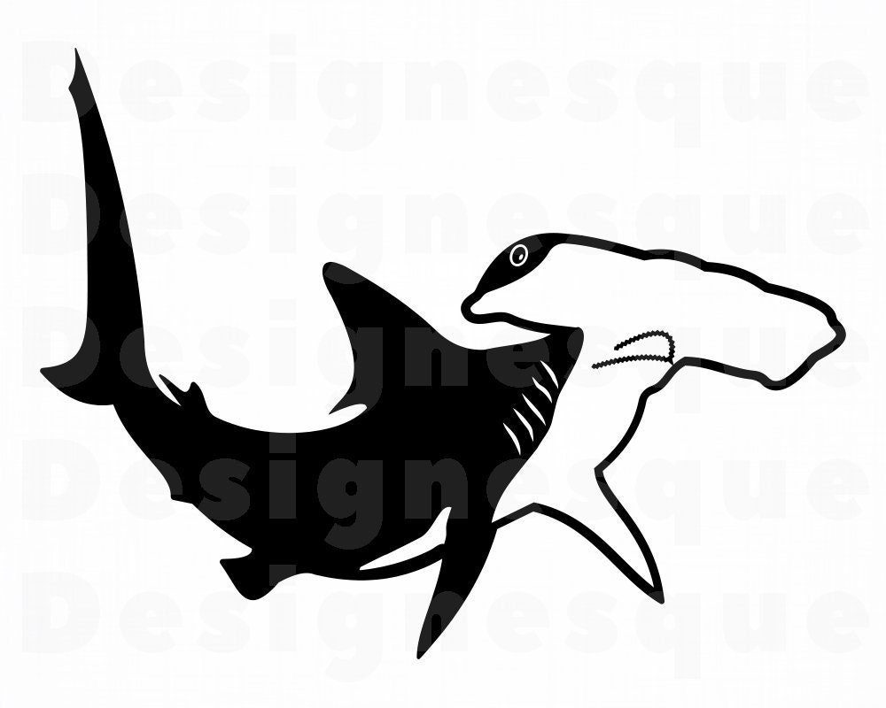 Hammerhead Shark Svg Hammerhead Shark Clipart Hammerhead Etsy