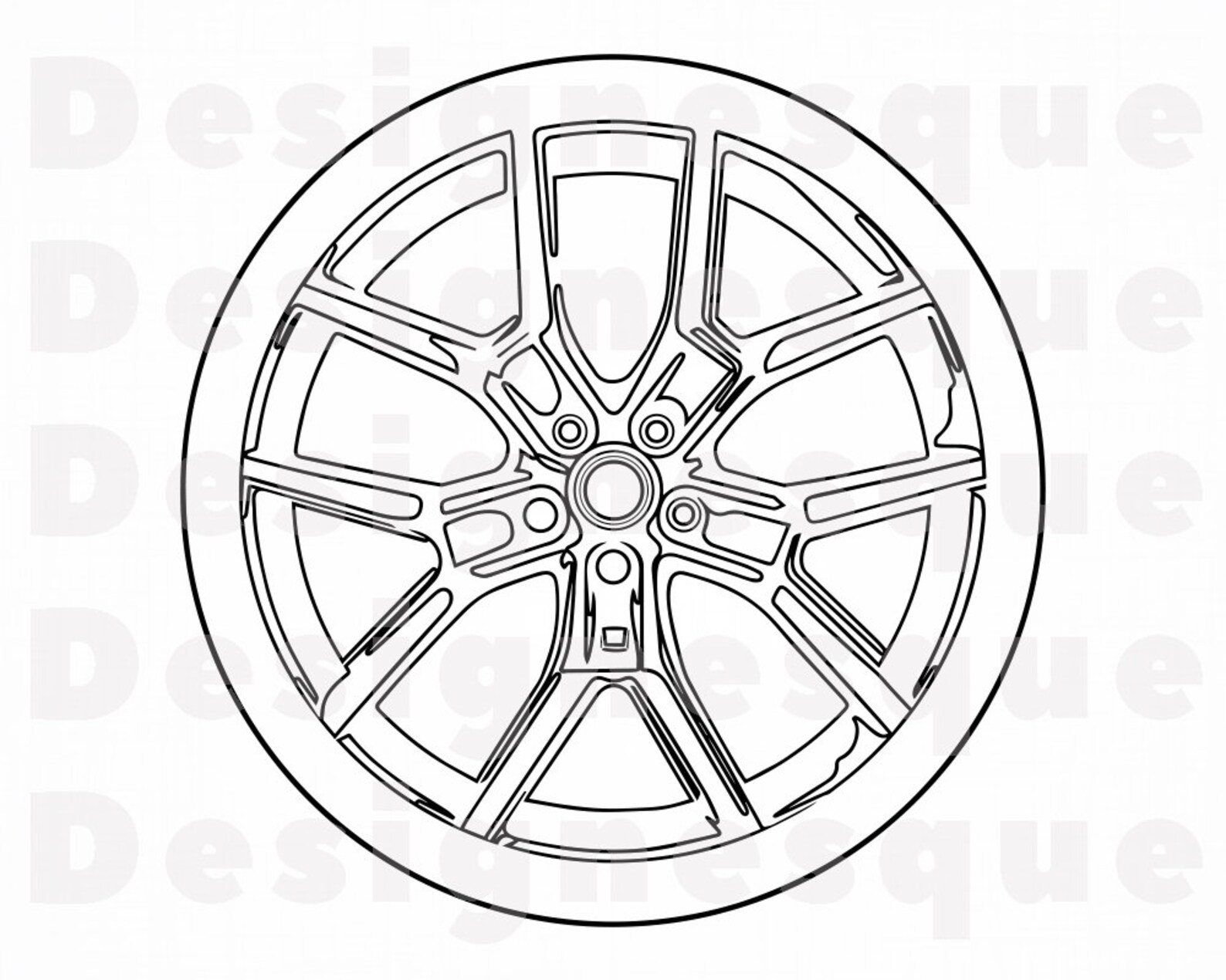 Wheel Outline SVG Wheel Svg Car Tire Svg Wheel Clipart Etsy