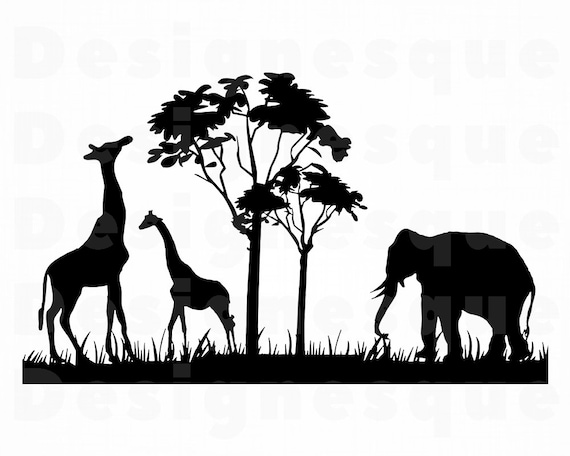 Safari SVG Elephant Giraffe Safari Clipart Safari Files | Etsy
