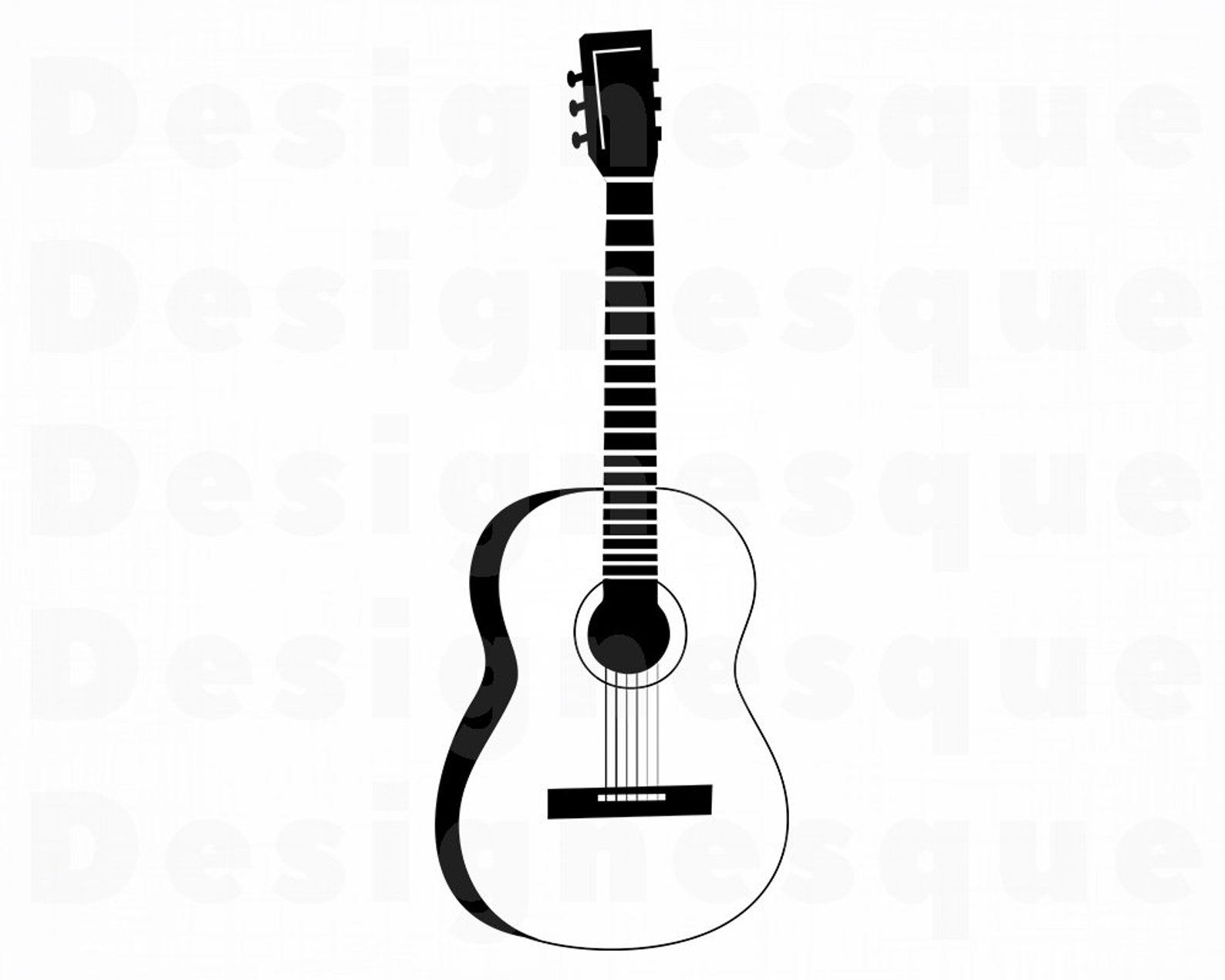 Guitar Outline SVG Guitar SVG Guitar Outline Clipart Guitar | Etsy
