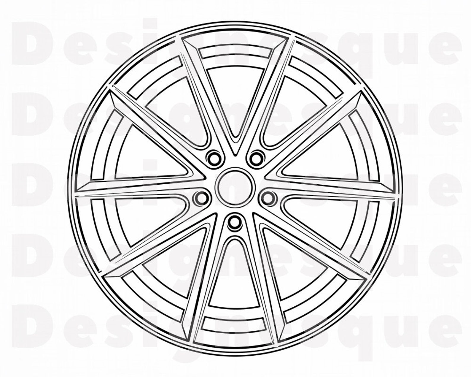 Wheel Outline 2 SVG Wheel Svg Car Tire Svg Wheel Clipart Etsy