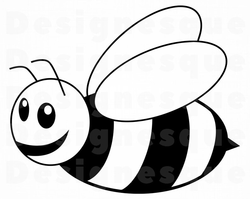 Download Cute Bee Outline SVG Cute Bee SVG Bee Svg Cute Bee Clipart | Etsy