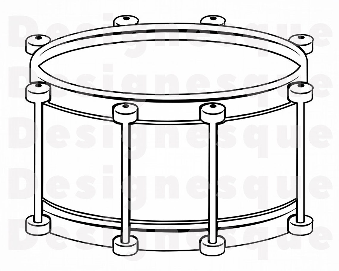 Snare Drum Outline SVG Drum Svg Snare Drum Clipart Snare Etsy