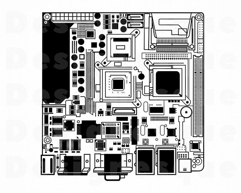 Download Motherboard SVG Computer Svg Motherboard Clipart | Etsy