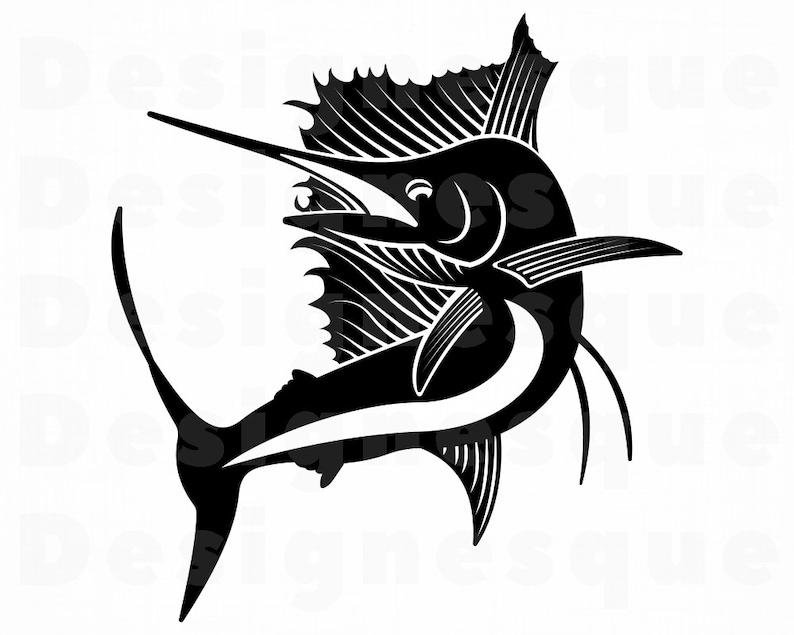Sailfish 2 SVG Fishing Svg Fish Svg Sailfish Clipart Etsy