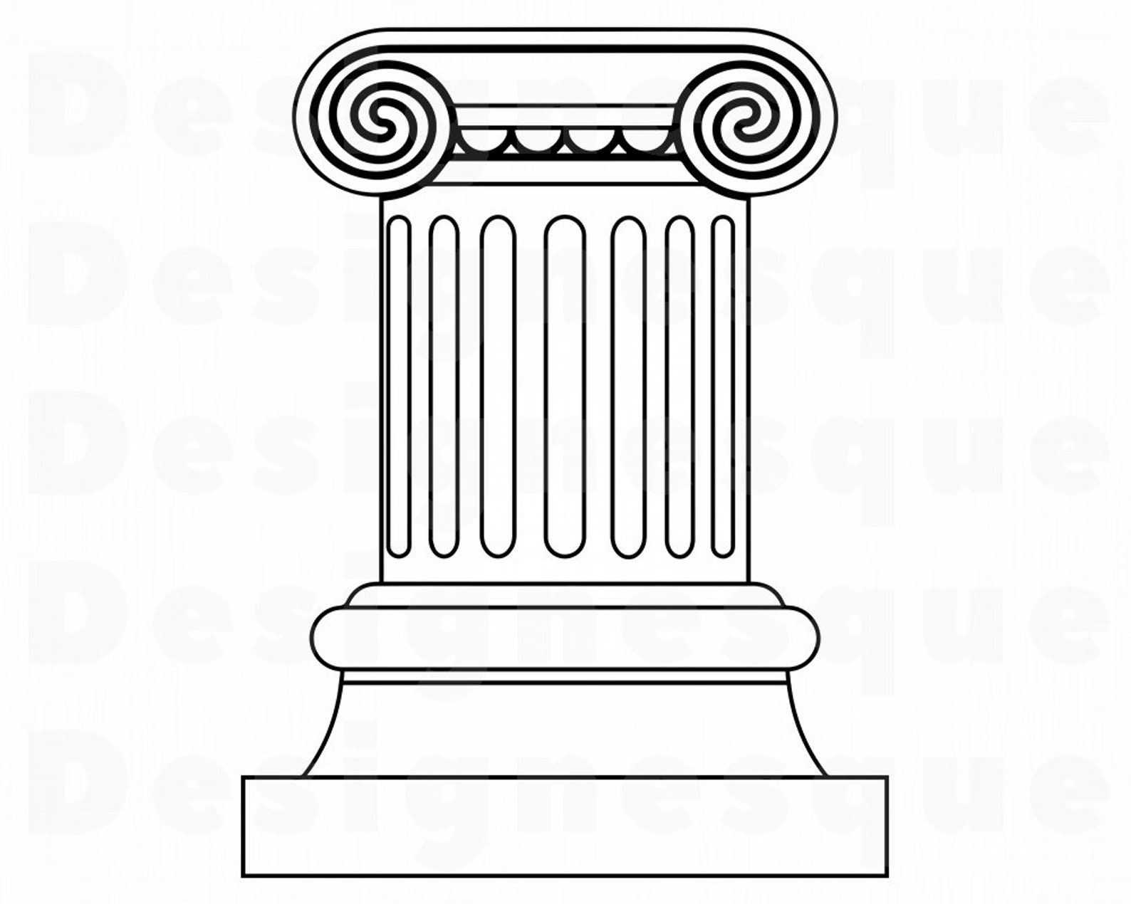 Decorative Column Outline SVG Decorative Column Clipart Etsy