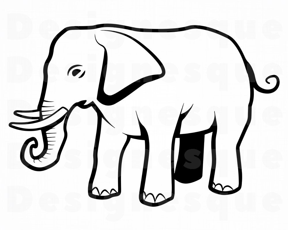 Elephant Outline 3 SVG Elephant SVG Elephant Outline | Etsy Australia
