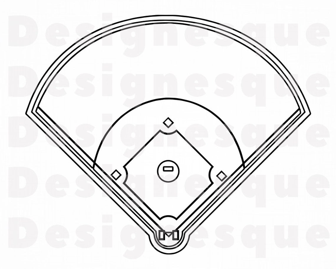 Baseball Field Outline SVG Baseball Field Clipart Baseball Etsy