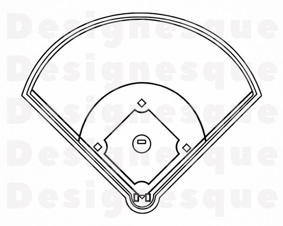 Download Baseball Field Outline Svg Baseball Field Clipart Baseball Etsy