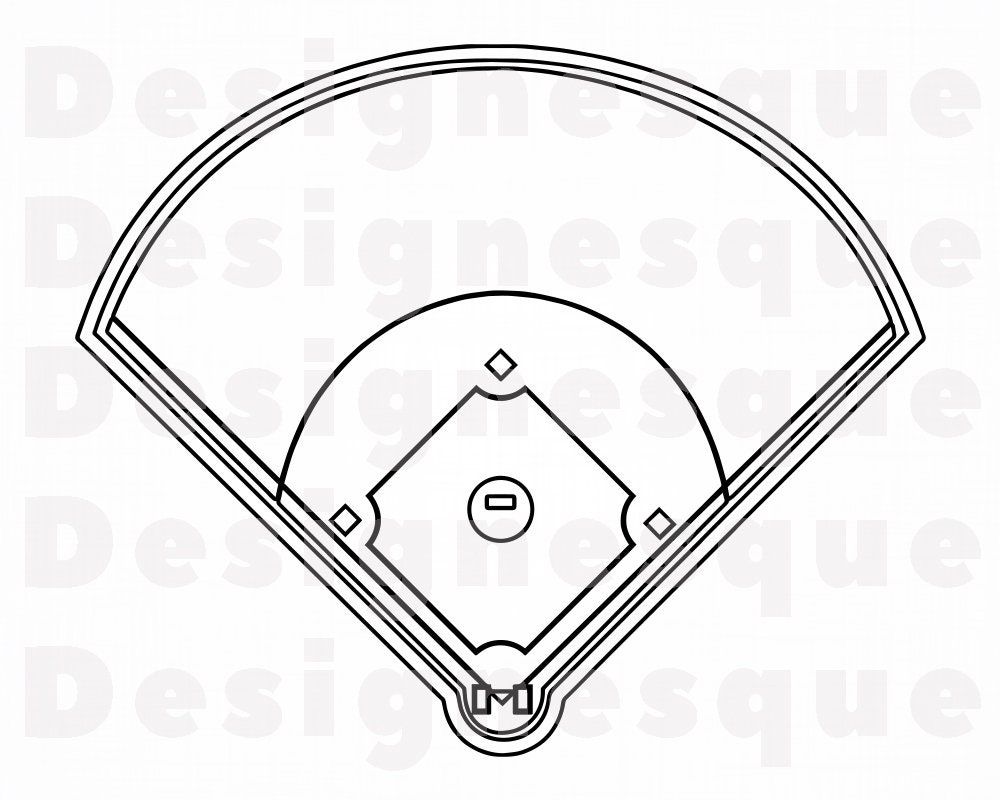 Baseball Field Outline SVG Baseball Field Clipart Baseball Etsy