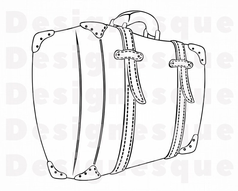 Suitcase Outline 6 SVG Luggage Svg Suitcase Clipart Etsy