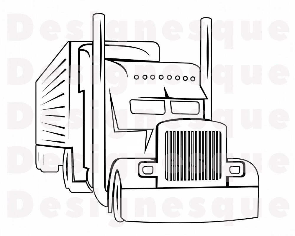 Free Free 142 Svg Simple Semi Truck Outline SVG PNG EPS DXF File