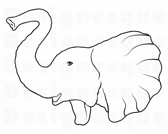 Download Elephant Outline 7 Svg Elephant Svg Elephant Clipart Etsy