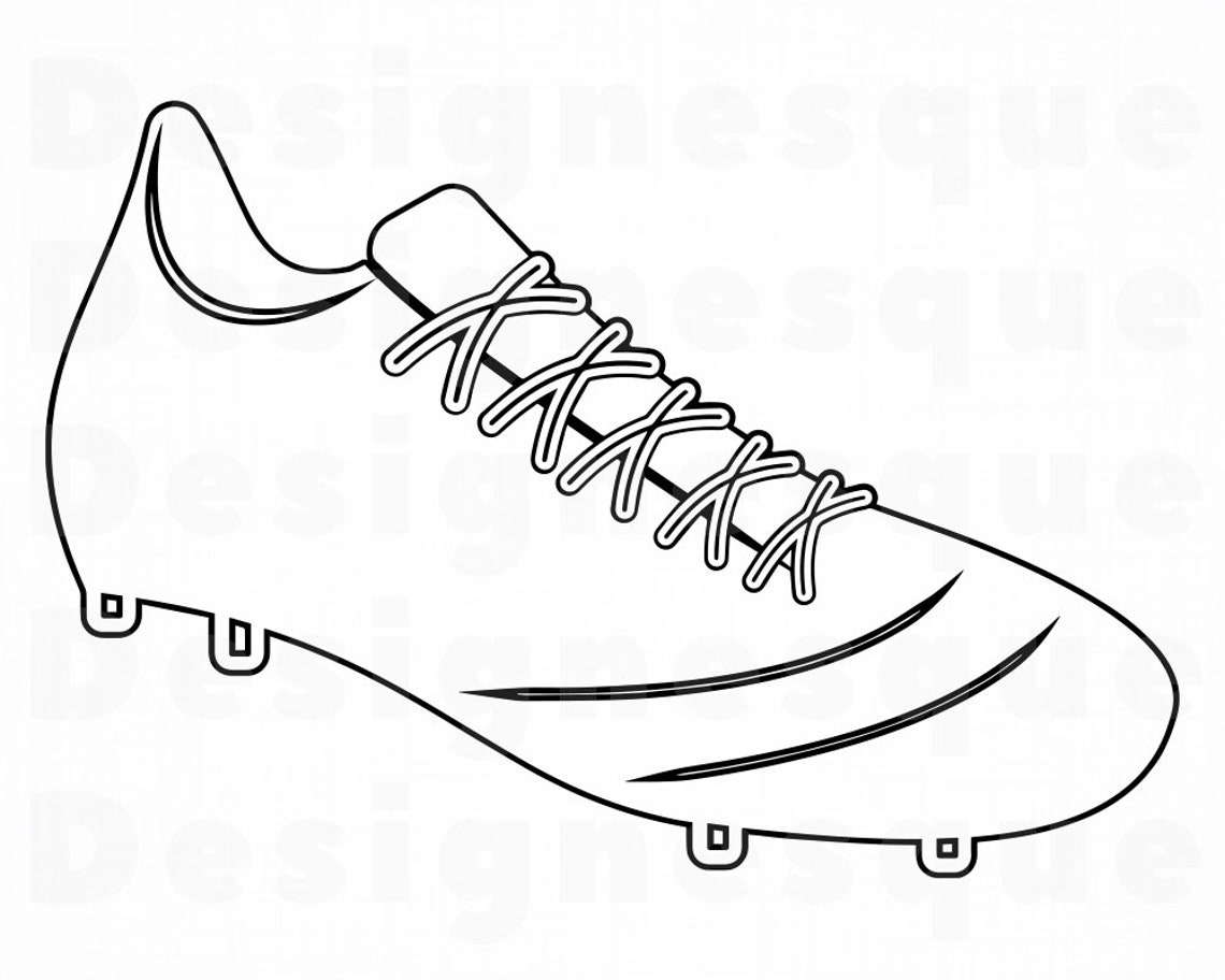 Soccer Cleat Outline 3 SVG Soccer Cleat Svg Cleats Svg Etsy