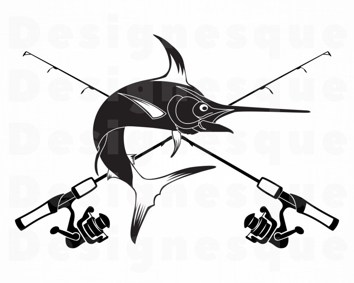Swordfish Fishing 2 SVG Fishing Logo Svg Fish Svg Fishing Etsy