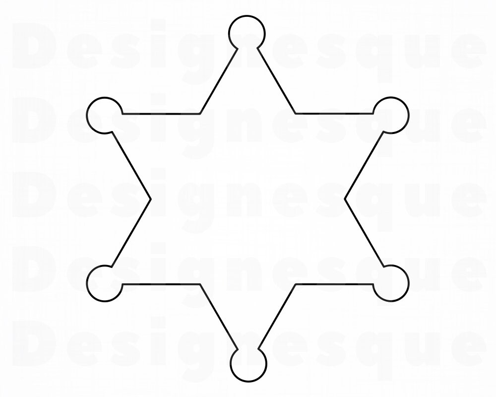 Sheriff Star Outline SVG Police Svg Sheriff Star Clipart | Etsy