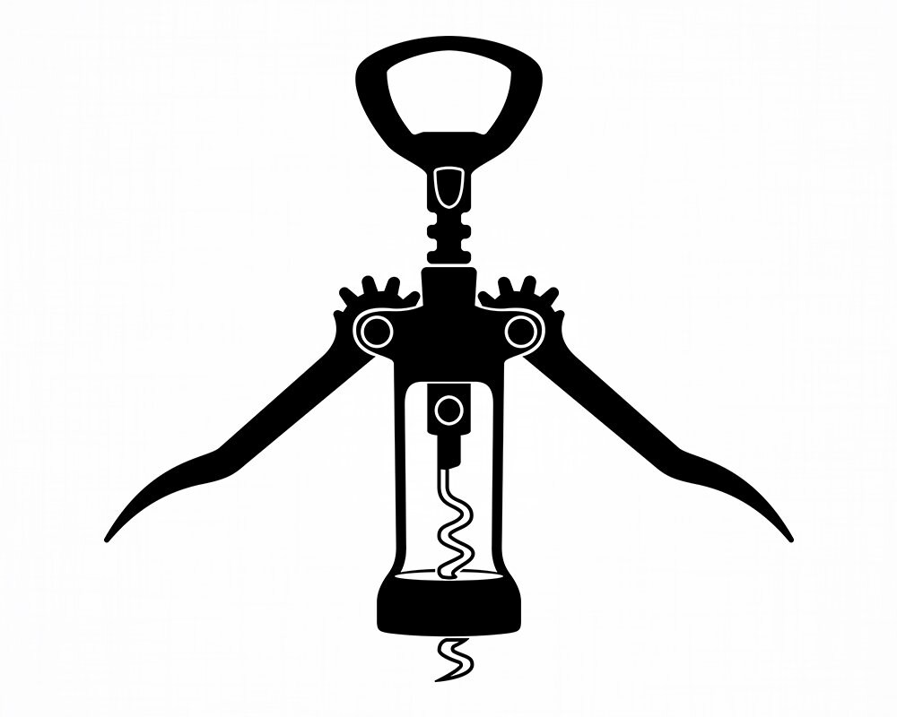 Corkscrew SVG Bottle Opener Wine Corkscrew Clipart Etsy