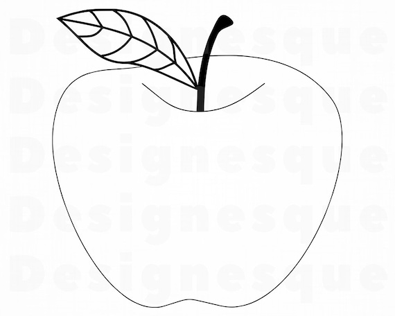 Download Apple Outline Svg Apple Svg Apple Clipart Apple Files For Etsy