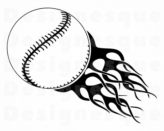 Download Flaming Baseball 2 Svg Baseball Clipart Baseball Files For Etsy