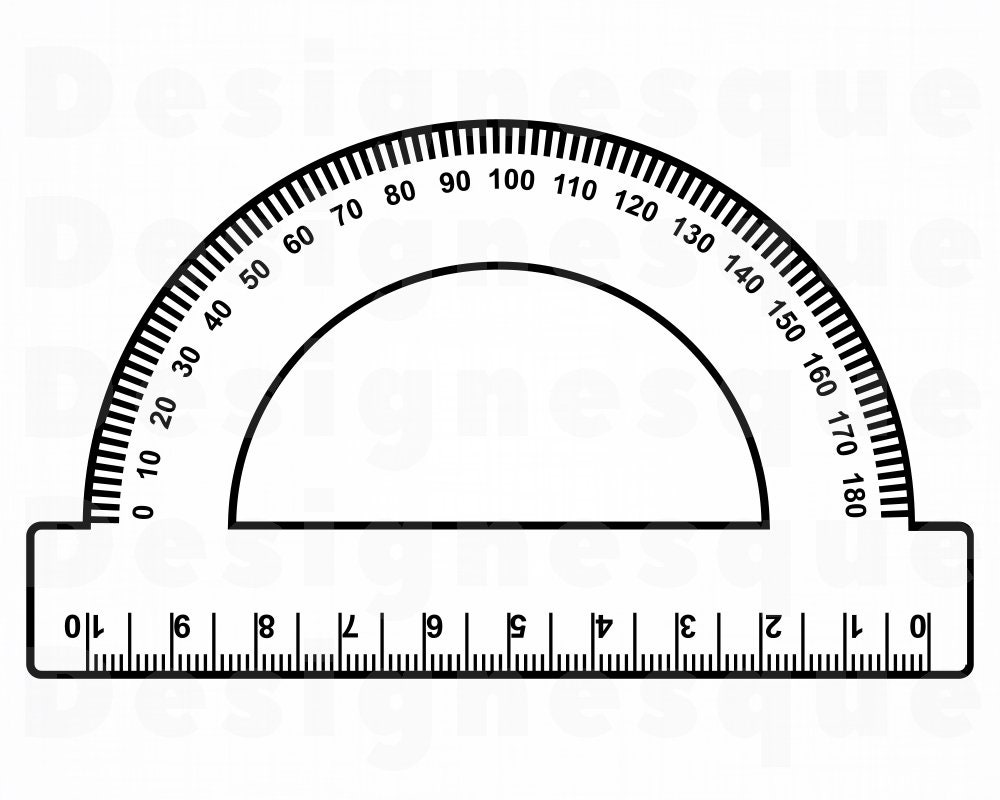 Cut Files For Silhouette Protractor Ruler Clipart Dxf Ruler Files for