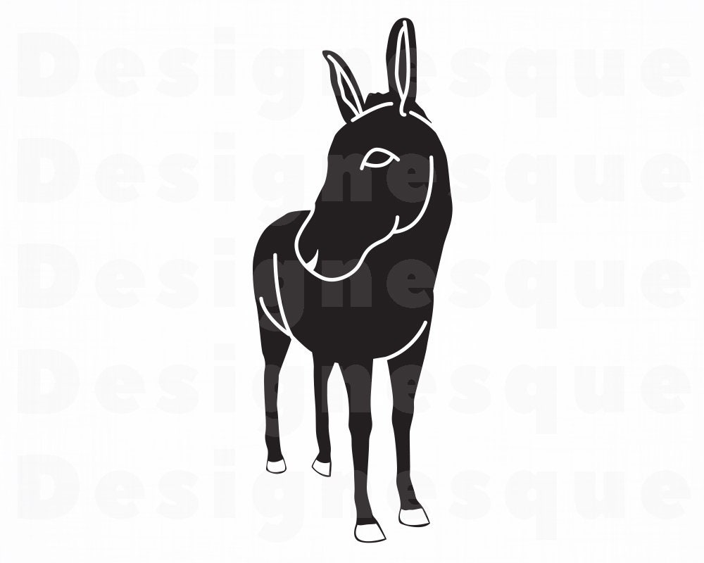 Eps Donkey #2 Svg Vector Donkey Clipart Mule Svg Donkey Cut Files Donkey Design Donkey Dxf Cricut Farm Animals Svg Donkey Png