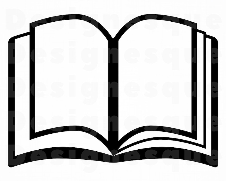 Download Book SVG Book Outline SVG Book Clipart Book Files for | Etsy