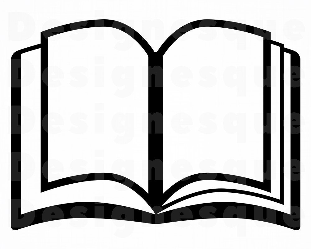 Svg Buch Buch Umriss Svg Buch Clipart Buchen Sie Dateien Etsy