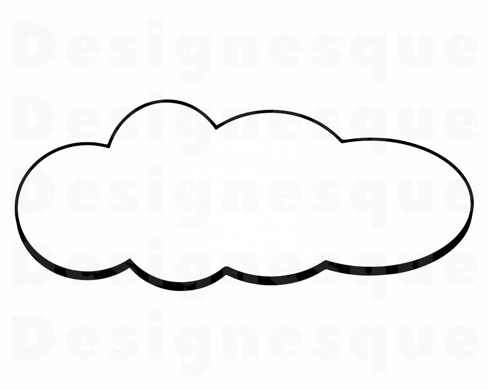 Cloud SVG 2 Cloud Clipart Cloud Files for Cricut Cloud Cut | Etsy