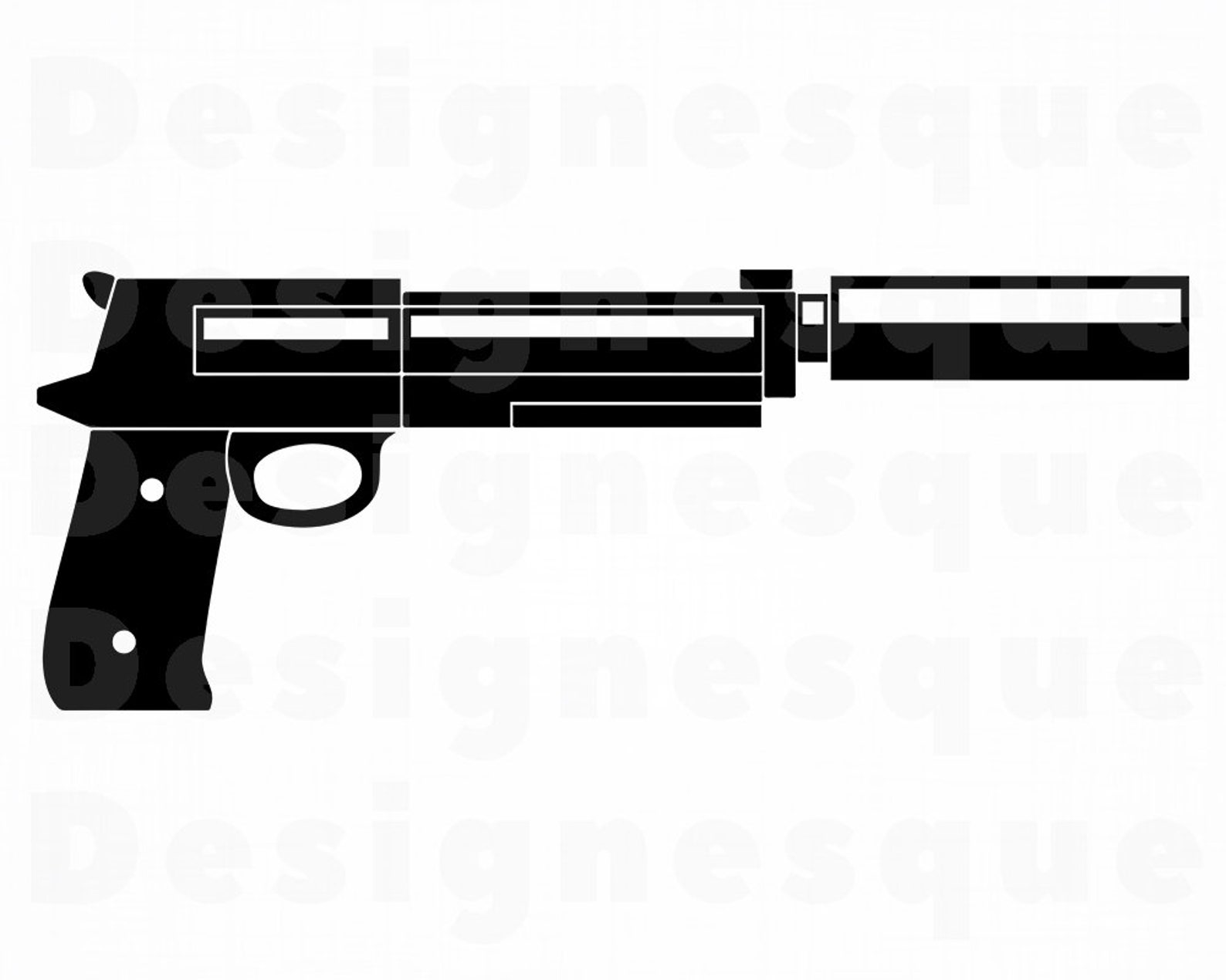 Gun Silencer SVG Pistol Silencer SVG Gun Silencer Clipart Etsy