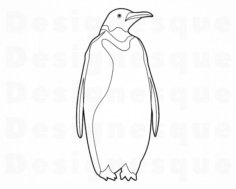 Emperor Penguin Outline SVG Penguin Svg Penguin Clipart | Etsy