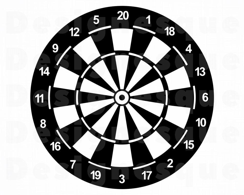 Dartboard Clipart Dart Board SVG Dartboard Outline 2 SVG Cut Files For