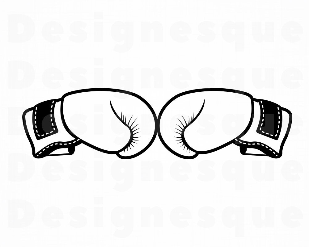 Boxing Gloves Outline SVG Boxing Svg Boxing Gloves Clipart Etsy