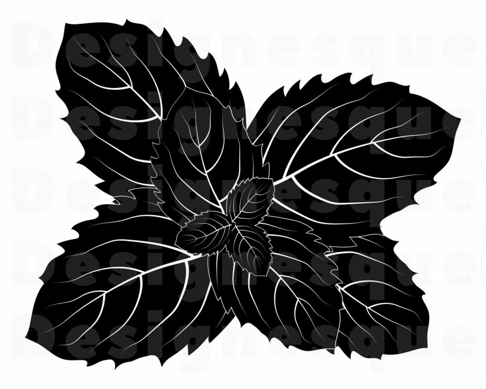 Mint Leaves 2 SVG Mint Svg Leaf Svg Leaf Clipart Leaf Etsy